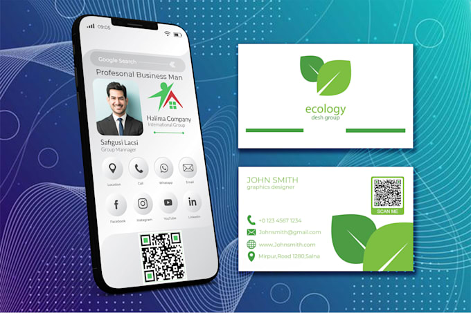 Design clickable digital business card vcard with qr code by Ujjal_roy1 ...