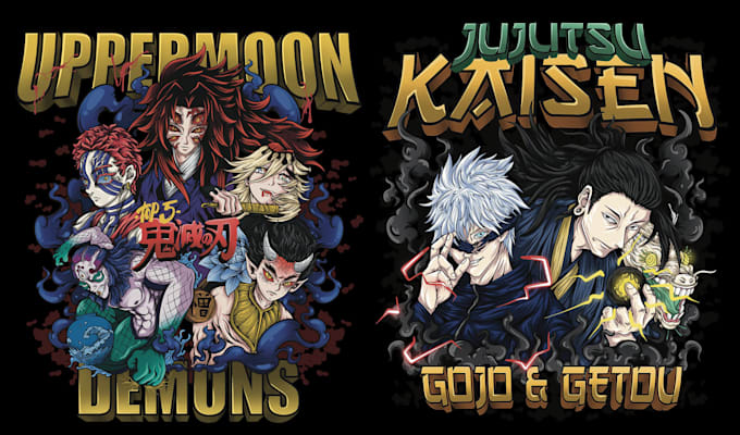 costum design japanese anime manga art for tshirt design
