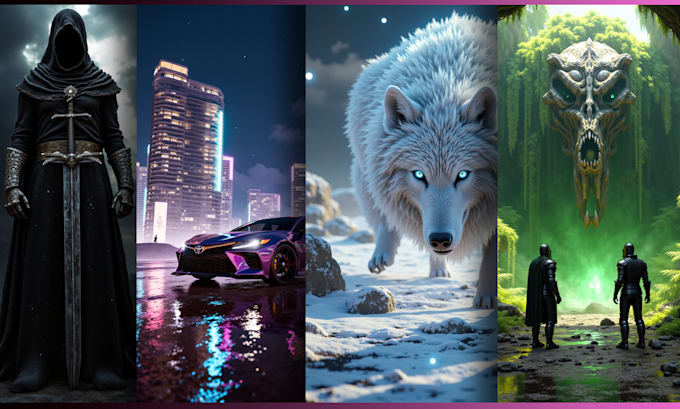 create professional ai generated 3d character or concept art
