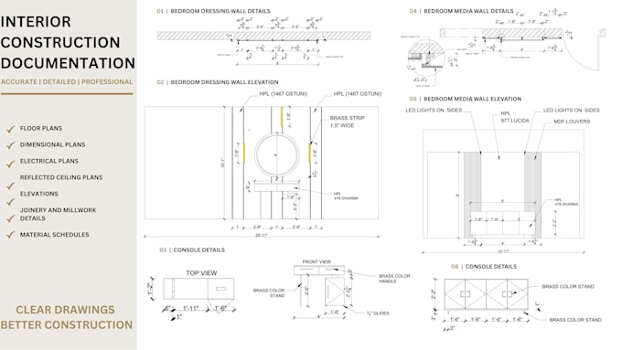 create professional interior design construction drawings