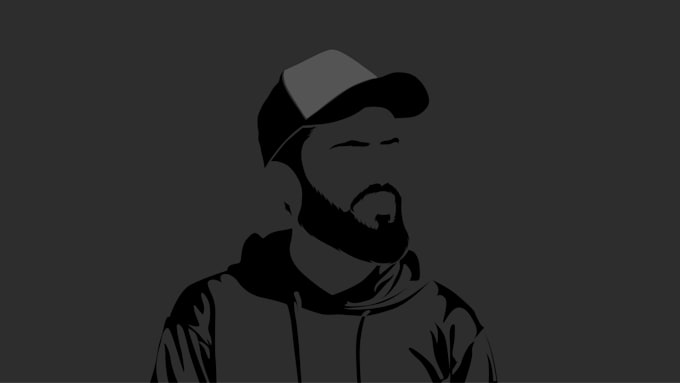 design a black and white stencil art, face portrait logo
