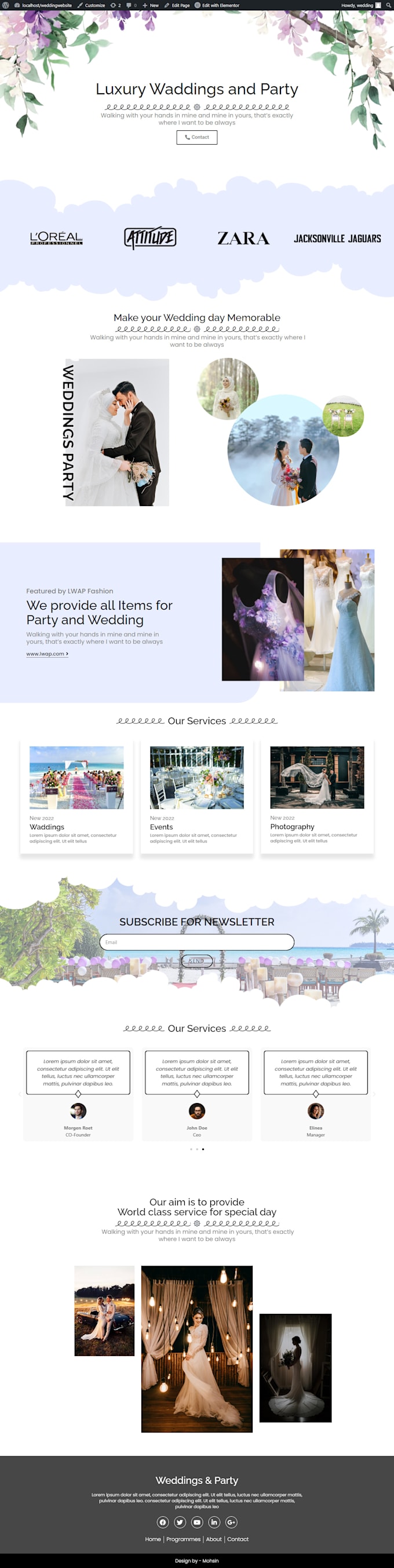build wordpress landing page, html landing page design, responsive web