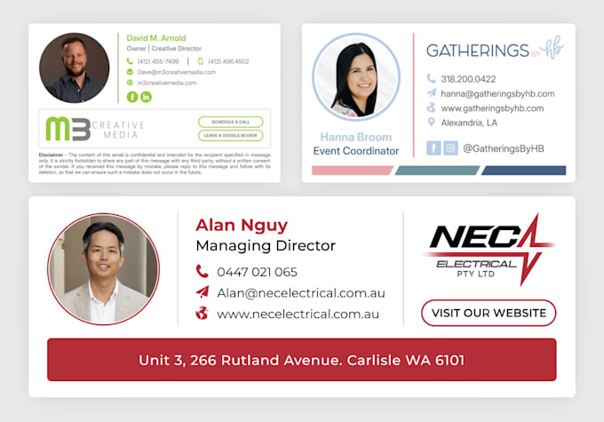 create HTML email signature generator for your team or company