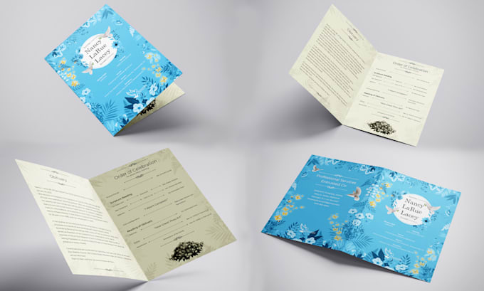 design funeral flyer, obituary and program in 2hrs
