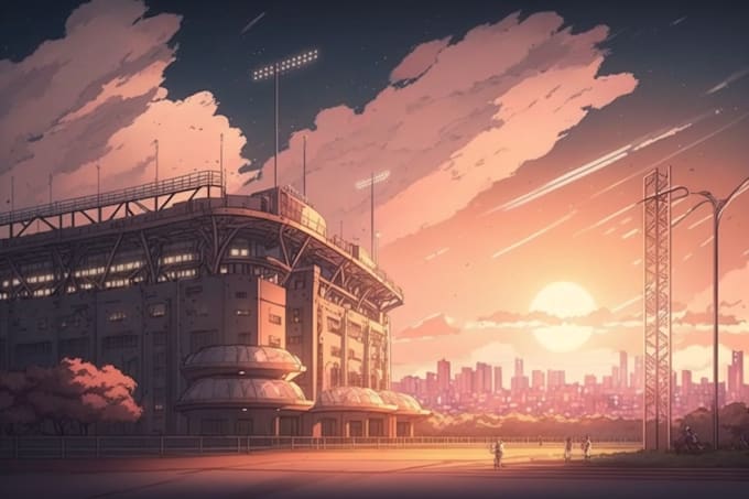 draw amazing anime style backgrounds and environment ai