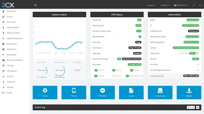 deploy 3cx fusionpbx, freepbx instance for your business