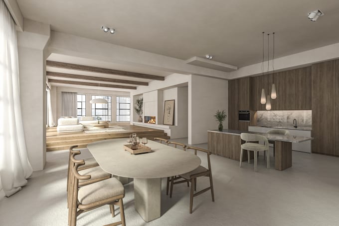do 3d modeling, interior designing, and realistic 3d rendering