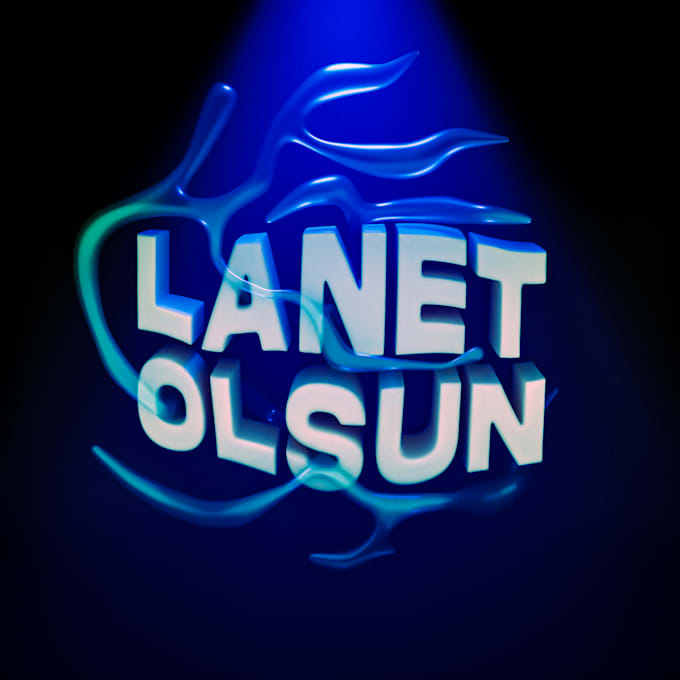 create a 3d text logo animation GIF