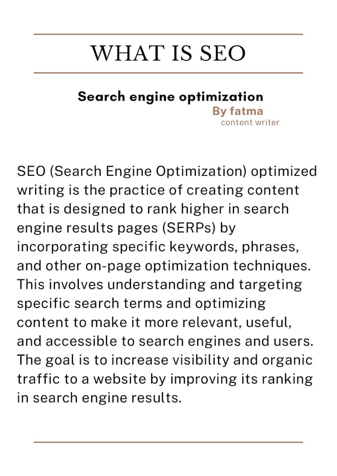 write articles and SEO optimized content for your blog