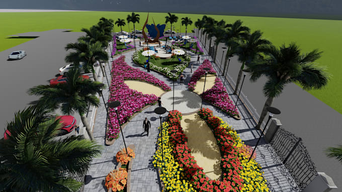 design landscape, terrace, backyard, pool, and patio