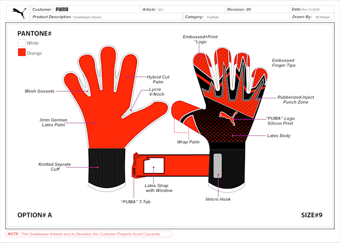 design professional goalkeeper glove for you