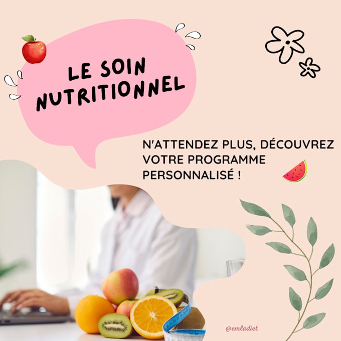 Give you advice adapted to your nutritional needs by Emladiet Fiverr