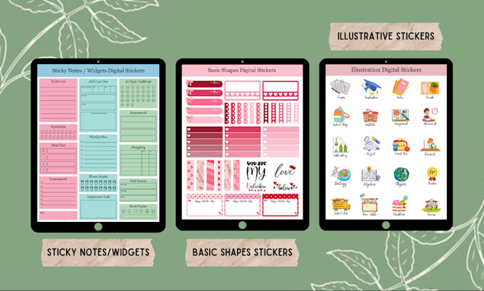 design digital stickers for digital planner or for your etsy shop