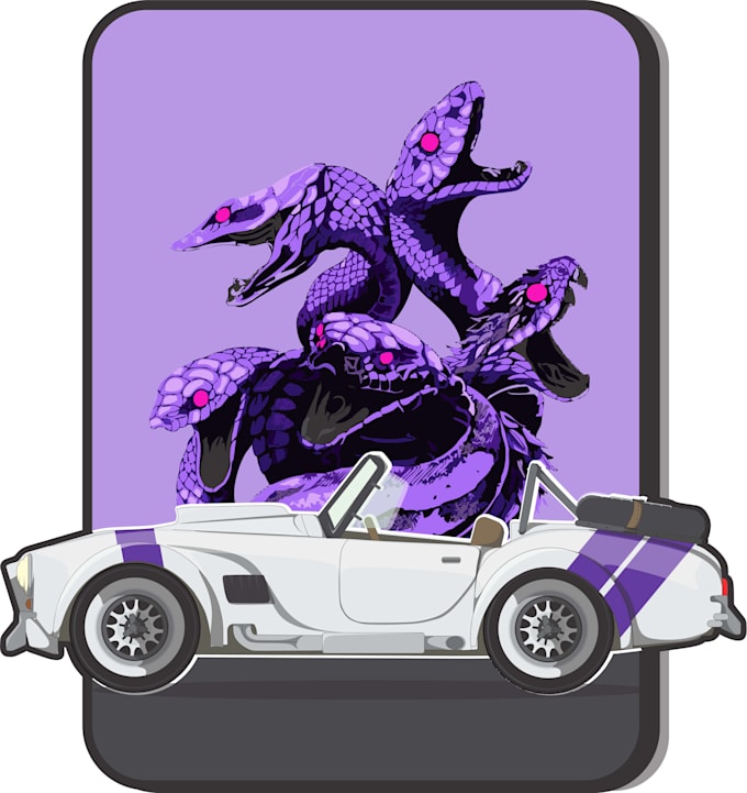 make a flat 2d illustration of your car
