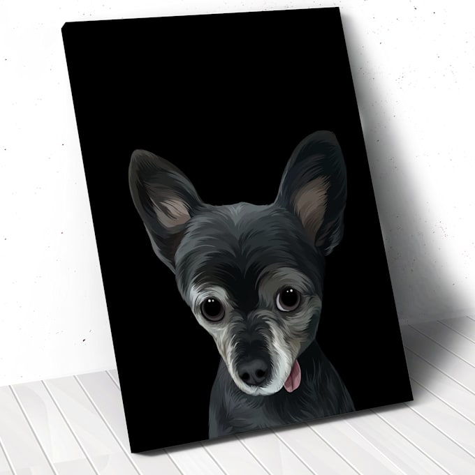 do custom vector cartoon pet portrait dog,cat portrait