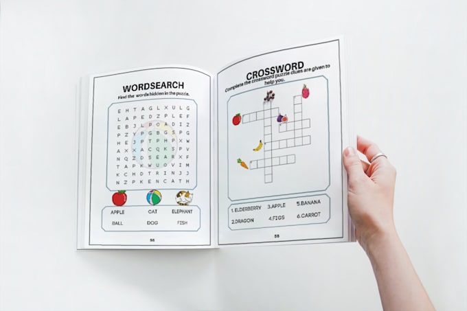 do word search, crosswords, sudoku, maze puzzles activity book for kdp amazon