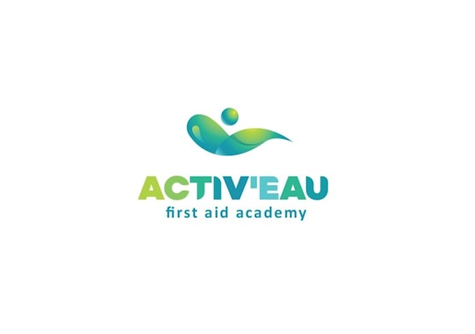 design perfect genius swimming academy logo with package