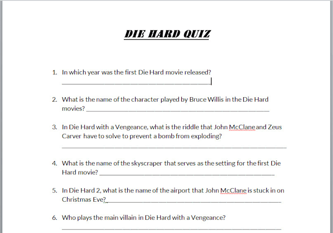write you a trivia quiz on any subject you want