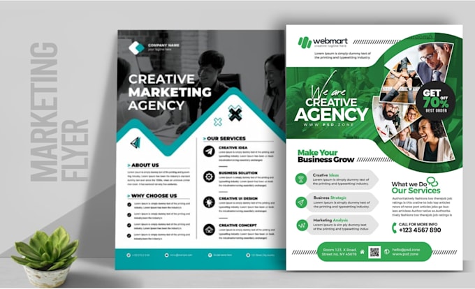 create postcard,  marketing flyer, event flyer design in 12hrs