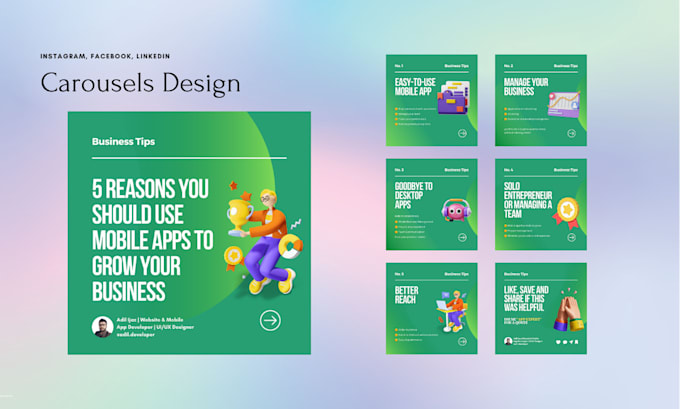 design creative and aesthetic instagram and linkedin posts