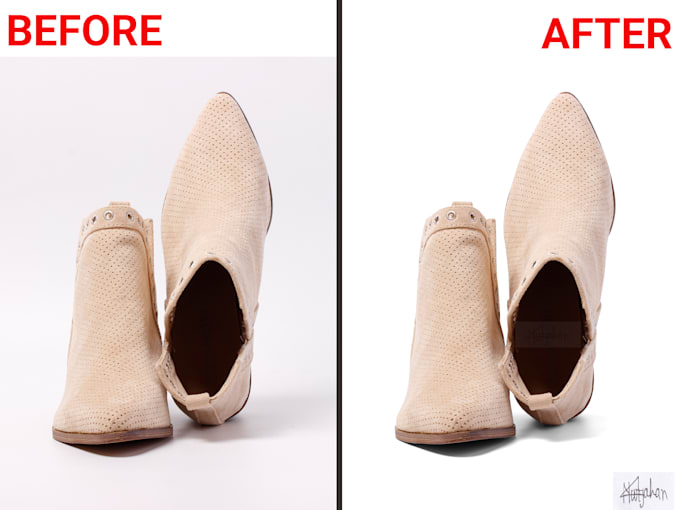 edit and retouch footwear image