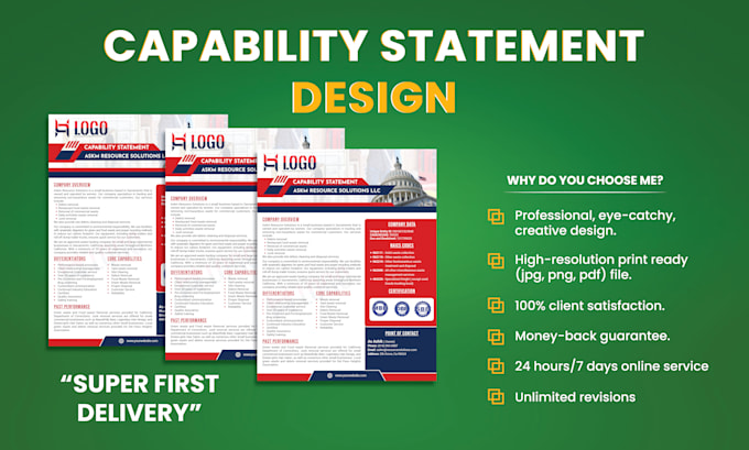 design a professional federal government capability statement within 8 hours