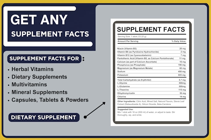 create fda supplement facts label