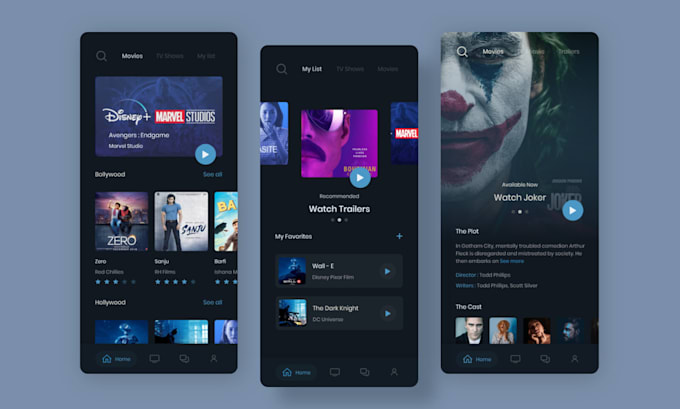 Ui ux design in dark mode with figma by Shuvocold | Fiverr