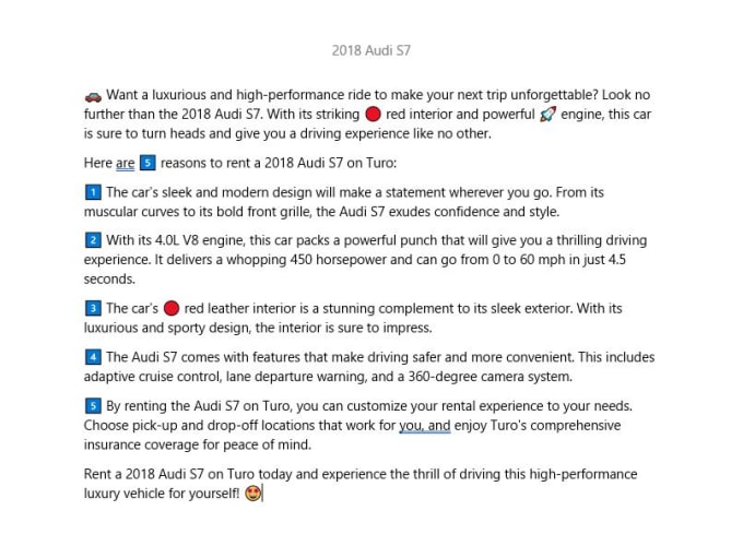 Write an awesome turo car description to boost your bookings by