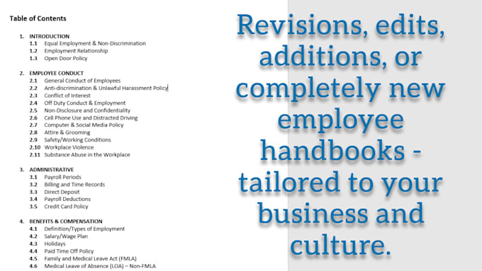 write or edit your employee handbook or HR policy