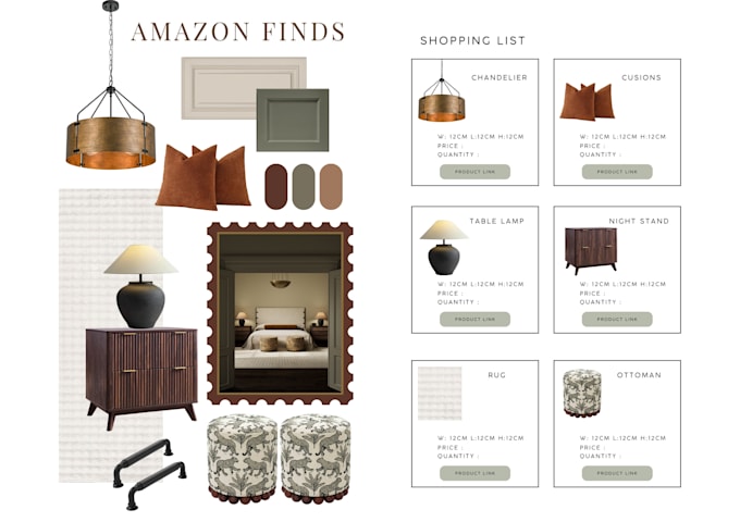 create interior mood board and amazon shopping list