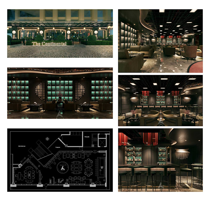 Design of plans, interior of bar, restaurant by Anhbao3008 | Fiverr