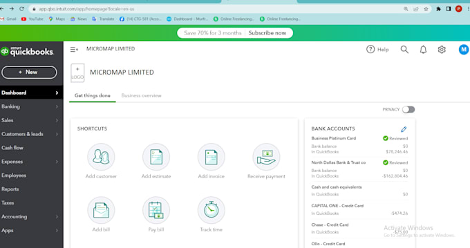 do accounting and bookkeeping using quickbooks