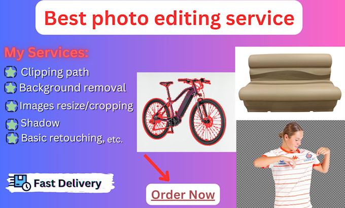 background removal, clipping path, and basic retouching