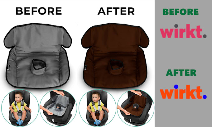 color change logo, texts, clothes, and products perfectly