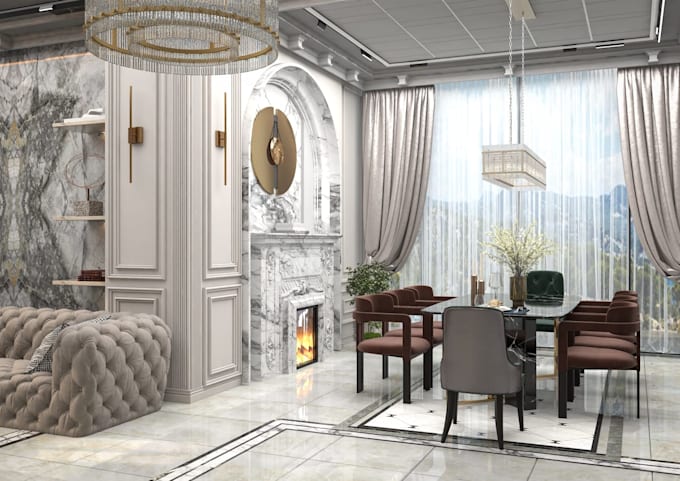 Do architectural interior design with realistic 3d rendering by Zbytnc ...