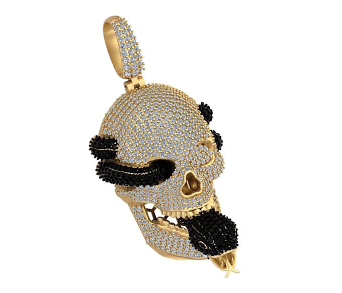 make hip hop jewelry 3d design for printing and rendering it