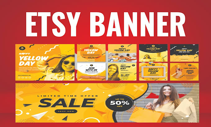 create an etsy banner, etsy icon, logo, and cover with canva