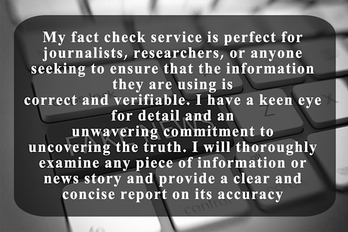 fact check any text, business or market research report