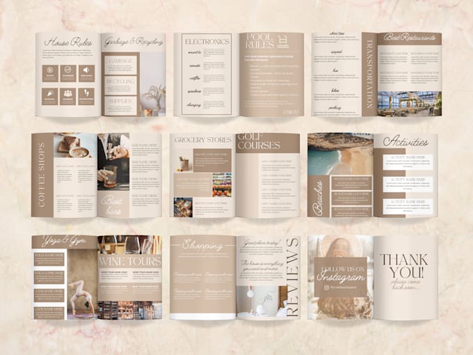 provide canva airbnb welcome book template