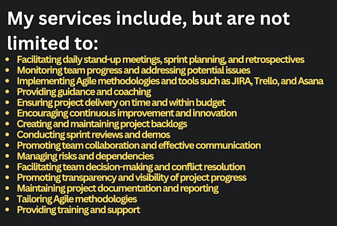 be agile scrum master for your project