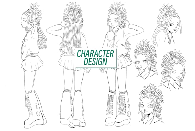 draw character design reference sheets or different poses