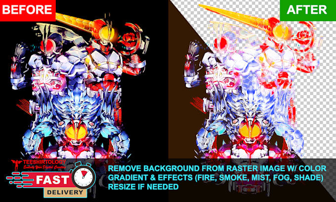 remove background from image with color gradient and shade