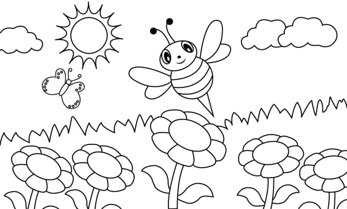 Draw Cute Coloring Book Pages For Kids By Iram Designs01 