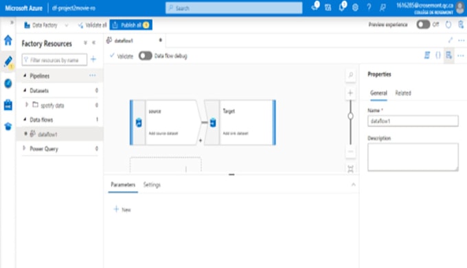 develop etl pipeline in azure data factory and data bricks