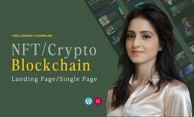 design nft, blockchain or crypto landing page using wordpress elementor pro