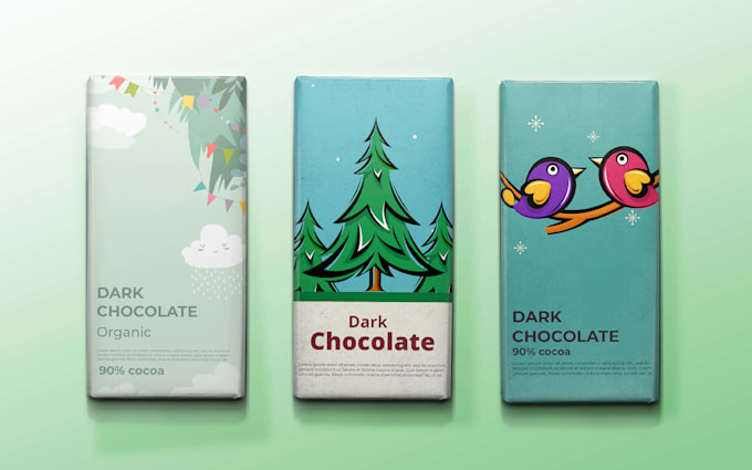 do creative chocolate bar label packaging design