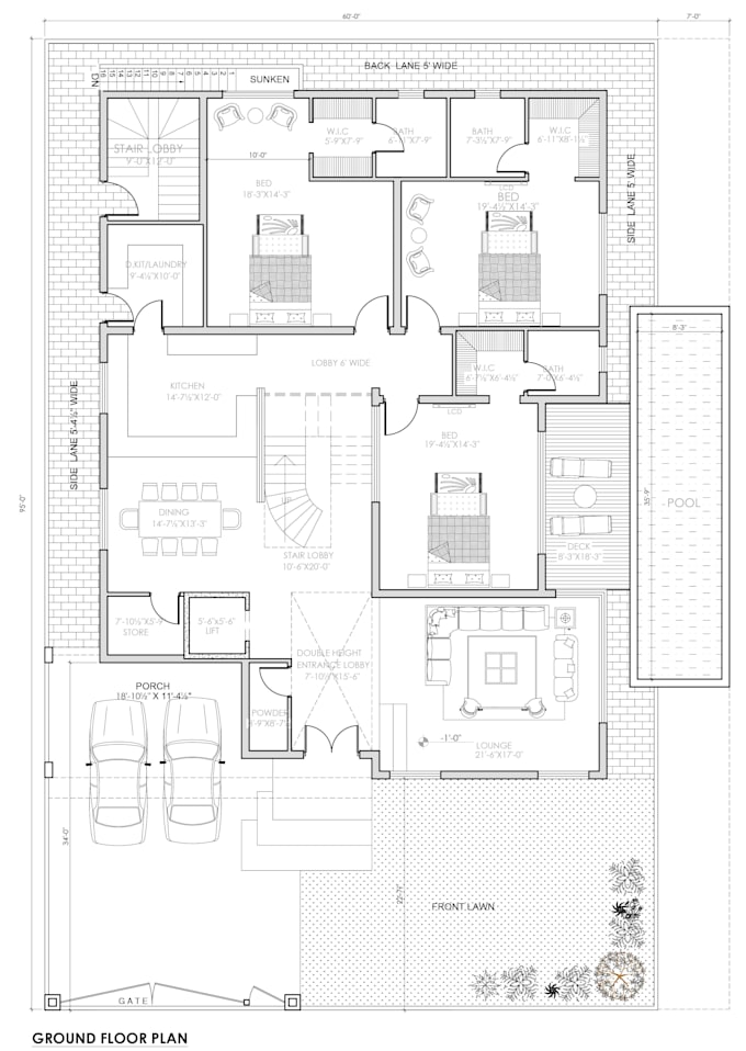 create architectural 2d floor plans, drawings and layouts