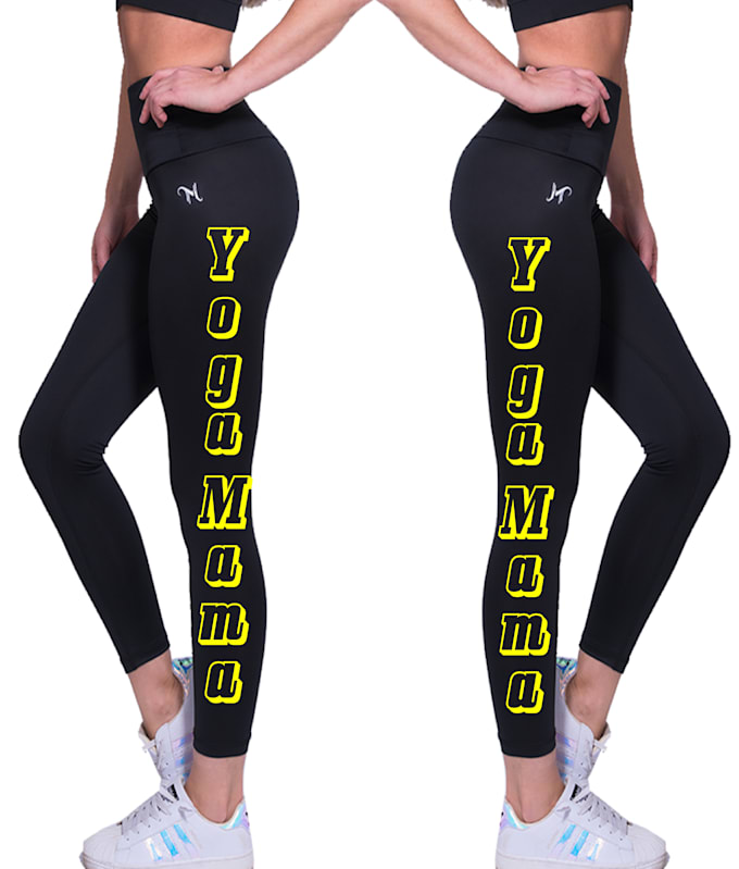 Do unique custom, modern, text for yoga legging and pant design by
