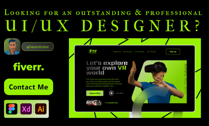 Do ui ux design for both mobile app and websites by Hasnainuiux | Fiverr